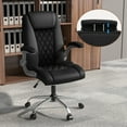 thumbnail image 4 of Costway PU Leather Office Chair Height Adjustable Executive Chair with Adjustable Headrest Black, 4 of 9