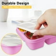 thumbnail image 4 of Bento Lunch Box Snack Container with Dividers,5 Pack AILKIN 600ML Bento Snack Containers for Adults Food Storage Containers Tray with Lid 4 Compartments Snackle Box for Traveling,Multicolor, 4 of 8