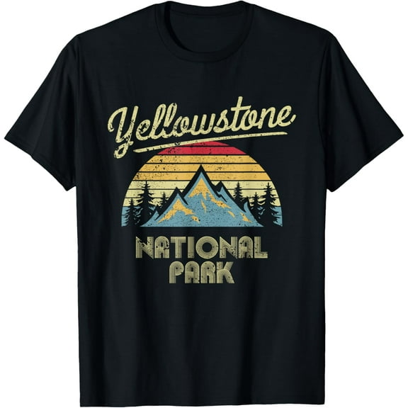 Vintage Retro Yellowstone National Park T-Shirt T-ShirtPure cotton short-sleeved shirts for both men and women