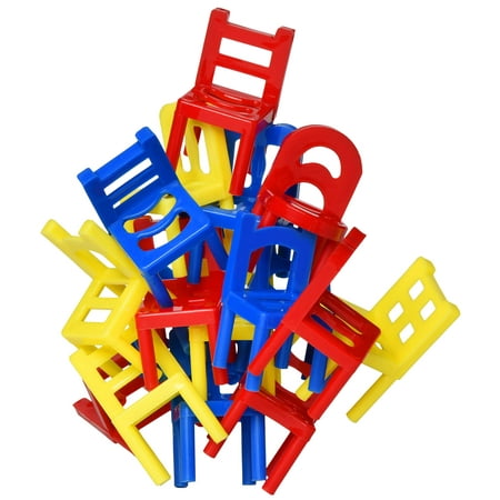 Point Games Stacking Chair Tower Balancing Game, Party Favor Stacking Toys - Pile-Up Suspend Family Games for Kids. (18 Chairs toys Set)