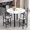 Marble Texture & Gray Velvet Chairs, variant on LinkRomat Dining Table Set for 4, Round Kitchen Table Set with 4 Gray hand-woven velvet chairs for Kitchen Breakfast Nook Dining(Marble & Gray)