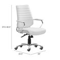 thumbnail image 3 of Enterprise Low Back Office Chair Polyurethane Chrome Frame Adjustable Height, 3 of 10