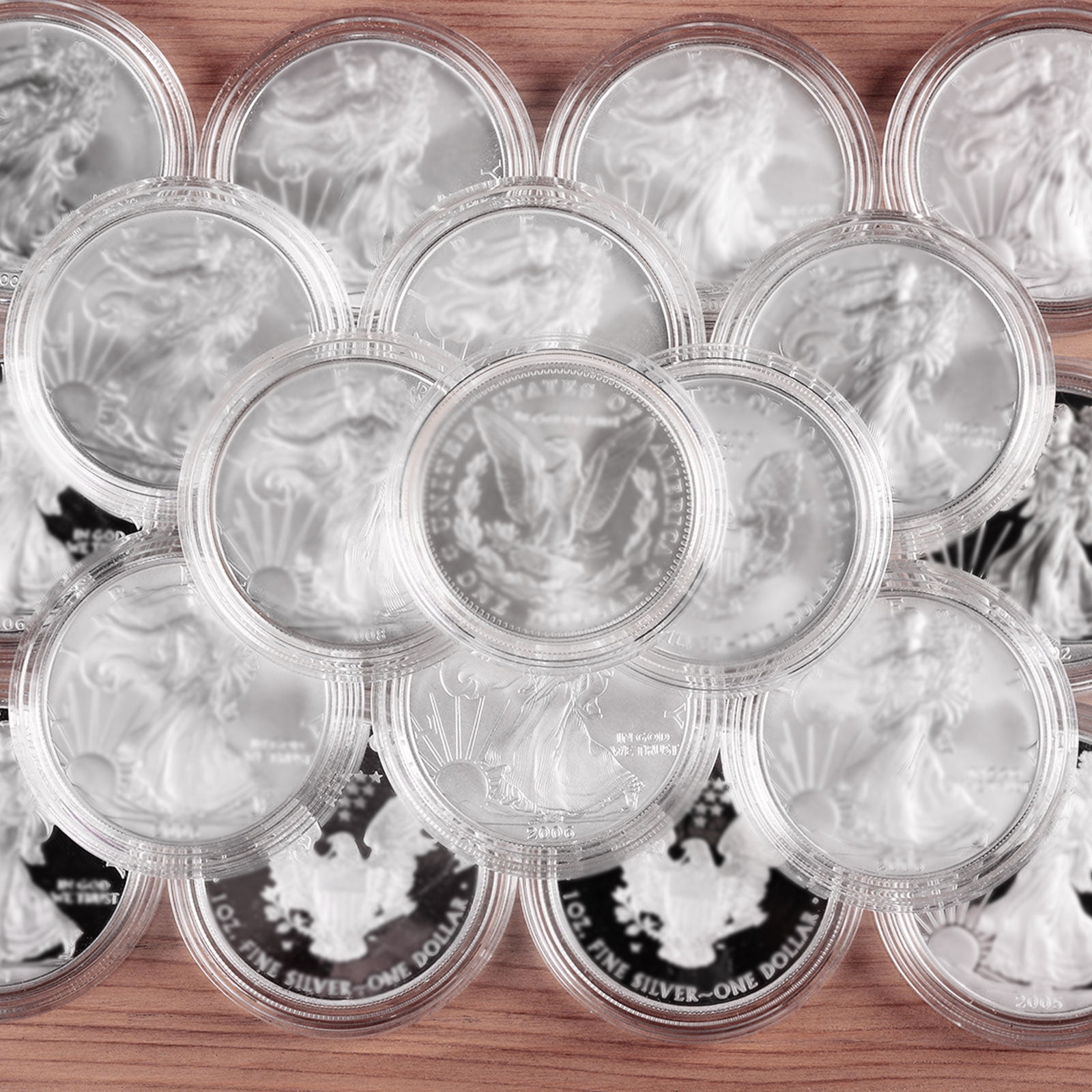 Unique Bargains Durable Plastic Coin Capsule Covers Coin Collection 1.38"