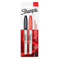 thumbnail image 1 of Rotuladores permanentes Sharpie Fine Tip negros y rojos, paquete de 2, 1 of 9