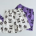 thumbnail image 5 of FUNDUFI Baby Girls Colthes Set Short Sleeve Cartoon Panda Printed Pajamas Stretchy Shorts 2Pcs Pjs Clothes Set Soft Loose Homewear Outfit Sets 4-5 Years, 5 of 9