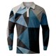 thumbnail image 3 of Gibobby Camisas polo Camiseta informal con estampado geométrico de otoño para hombre, camiseta de manga larga con cuello vuelto(Azul,M), 3 of 4