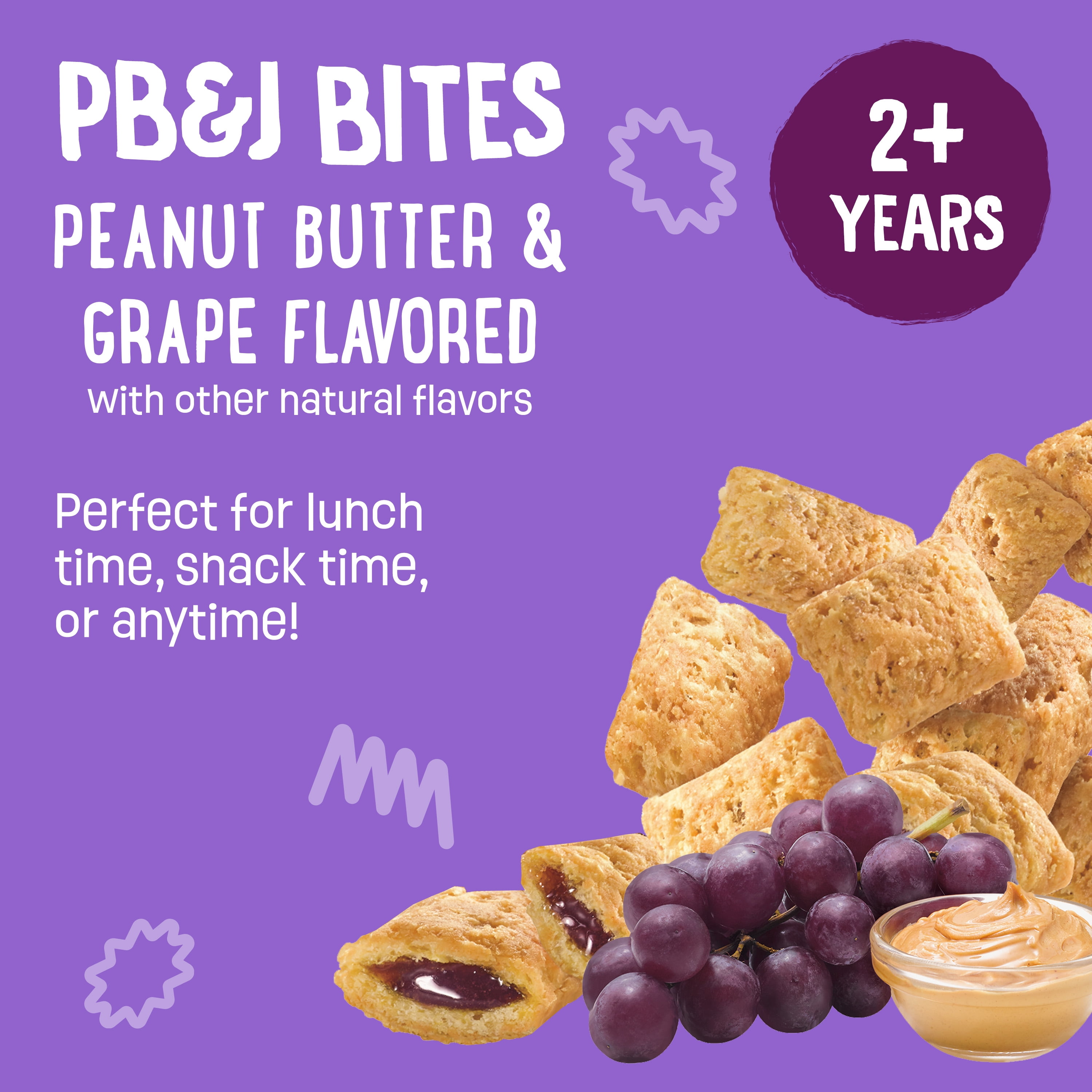 (4 pack) Earth's Best Organic Peanut Butter Grape PB&J Bites Toddler Baby Snack, 3.17 oz Bag