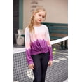 thumbnail image 2 of Oudiya Girls Twist Front Tie Dye Sweatshirt Casual Long Sleeve Pullover Crop Tops for Kids 4-12Y, 2 of 7