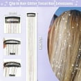 thumbnail image 5 of Hair Tinsel 12 Pcs Clip in Hair Tinsel Kit for Girls 20.5 Inch Glitter Shiny Sparkly Fairy Tinsel Hair Extensions Heat Resistant Party Festival Accessories for Women Kids (Red), 5 of 10