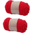thumbnail image 1 of ORUYROP 2-Pack Bulky Super Chunky Chenille Yarn Arm Knitting Blanket Yarn Deep Red Jumbo Chenille Yarn DIY Mat Hat Scarf Yarn Per Skein 250g-8oz, 1 of 6