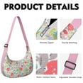 thumbnail image 4 of Lightweight Hobo Bag featuring Abstract Floral Watercolor Design Adjustable Strap Smooth Zipper Nylon Material Suitable for Daily Use and Outdoor Activities, 4 of 5