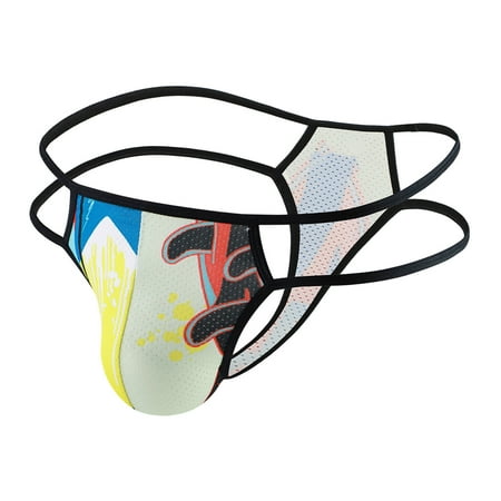 

AnuirheiH Men s Lingerie Casual Erotic Panties Sexy Low Waist Printed Thong Clearance