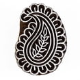 thumbnail image 1 of Paisley Stamp Textile Stamp Indian Brown Wood Stamps Hand Craved Printing Block, 1 of 2