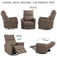 thumbnail image 5 of Rocker Chair Modern Recliner Single Sofa Seat Electric Swivel Rocking Chairs Power Swivel Glider Nursery Recliners for Living Room Bedroom,Brown, 5 of 15
