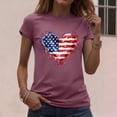 thumbnail image 6 of Pxxlle Fourth of July Shirts for Women Funny USA Flag Graphic Tees Patriotic Short Sleeve T Shirts Independence Day Crewneck Tshirt XXL, 6 of 7