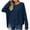 Navy tops for women, variant on HAPIMO Women's Workout Solid Color Blouses Crew Neck Sweatshirts Fall Lantern Sleeve Tees Fashion Loose Basic Ribbed Sweaters Tops Regular Fitted Casual Knitted Beige L