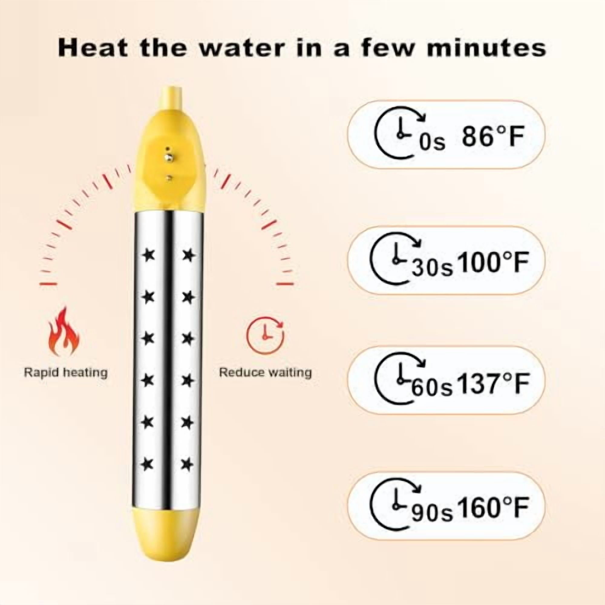 Portable Water Heater – 1500W Immersion Heater for Bathtub, Bucket, Hot Tub, and Mini Inflatable Pool – Fast Heating with Rust-Resistant 304 Stainless Steel Cap$$Other