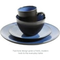 thumbnail image 3 of &nbsp;Round Reactive Glaze Stoneware Dinnerware Set, Service for 4 (16pc), Blue, Soho Round., 3 of 5