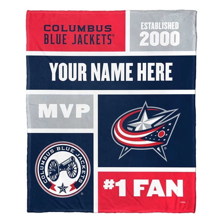 Columbus Blue Jackets NHL Colorblock Personalized Silk Touch Throw Blanket 50 X 60