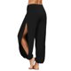thumbnail image 3 of Gibobby Pantalones de yoga Color Sólido Pantalones Ocio Mujer Correr Estiramiento Ejercicio Dividir Yoga Pantalones(Negro,M), 3 of 5