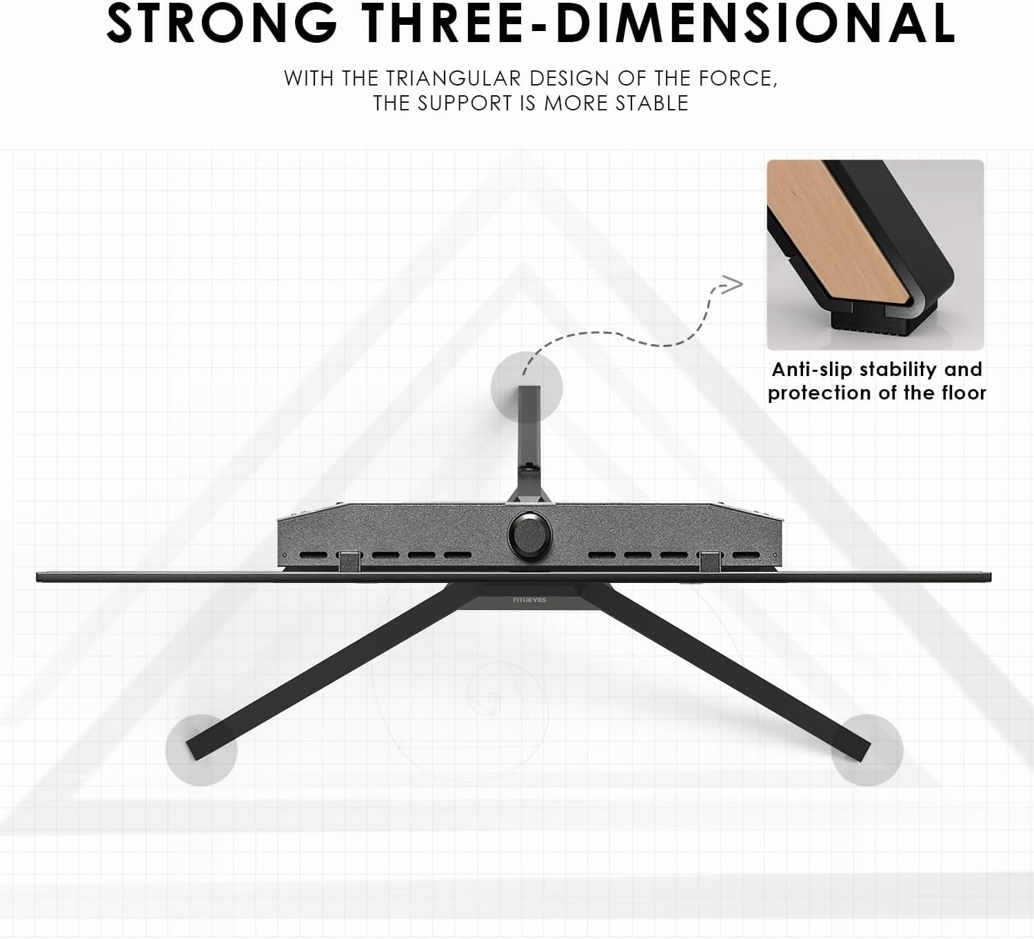 FITUEYES Picasso Series Corner TV Stand for 32–65 Inch TVs, Black & Light Wood, Swivel Mount