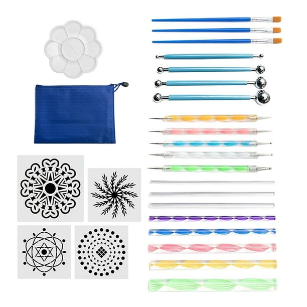 25Pcs Mandala Dotting Tools for Painting, Dotting Tools for Painting  Mandalas , Includes Dotting Tools Dotting Rods with Storage Bag 