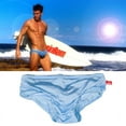 thumbnail image 2 of Maillot de Bain Transparent pour Hommes, Short de Bain Sexy Taille Basse Gay Rouge L, 2 of 6