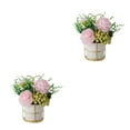 thumbnail image 4 of mmirethe Fake Peony Silk Hydrangea Flower Realistic Appearance Artificial Flowers With Vase Simulation Flower Set Low Maintenance Pinellia Pink 2Set, 4 of 6