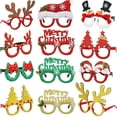 thumbnail image 1 of 12 piezas de gafas navideñas con purpurina para fiestas, marcos para decoración navideña C, 1 of 5