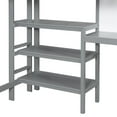 thumbnail image 4 of Twin Size Loft Bed Frame with Desk and Writing Board, Wooden Loft Bed with Shelves and Safety Guard Rails & Ladder for Bedroom, Apartment, Dorm, Space Saving, Mattress Not Included, Grey, 4 of 9