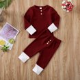 thumbnail image 6 of Qiylii Baby Clothes Set, Contrast Color Long Sleeve Tops T shirt+Long Pants, 6 of 8