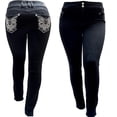 thumbnail image 5 of Jack David Plus Size Women's Stretch Premium Denim Black/Blue Jeans Skinny Pants 39469MS, 5 of 7