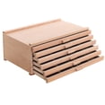 thumbnail image 1 of U.S. Art Supply Caja de almacenamiento para marcadores de bolígrafos pastel de madera de artista con 6 cajones - Construcción de madera dura de olmo 5 compartimentos por cajón - Ideal para pasteles, b, 1 of 5