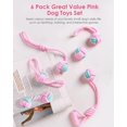 thumbnail image 2 of 6 Pack Small Dog Rope Toys for Aggressive Chewers, Puppy Teething Toys, Durable Doy Chew Toys for Training, Entertaining and Boredom, Pink Interactive, 2 of 4