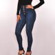 thumbnail image 1 of Pantalones vaqueros clásicos de cintura alta ajustados y elásticos para mujer de Fnochy, 1 of 4