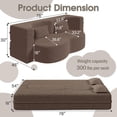 thumbnail image 4 of 78" Folding Floor Sofa Couch Bed,Convertible Folding Sofa Bed, Full Size Love Seat Sleeper Bed Floor Sofa Bed with 2 Pillows for Living Room Apartment Office, 4 of 13