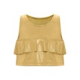 thumbnail image 3 of TSSOE Kids Girls Sparkly Metallic Ruffle Modern Hip Hop Jazz Ballet Dance Vest Stage Performance Tank Crop Tops Dancewear Gold 10-14, 3 of 5