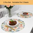 thumbnail image 5 of Nautical Coastal Round 13 Inch Placemats Set of 2, Watercolor Ocean Turtle Coral Starfish Beige HeatResistant Non Slip Place Mats for Dining Table, Wipeable Kitchen Table Mats for Housewarming, 5 of 9