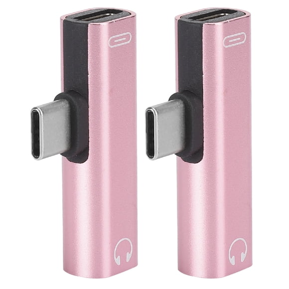 2Pcs 2 in 1 TypeC to 3.5mm Audio Cable Adapter, Charging and Music Listening, Aluminum Alloy, Wide Compatibility for  Moto Z, LeEco Le,6, Nubio Z17, Etc