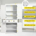 thumbnail image 4 of Storage Cabinet Freestanding Pantry Cupboard with Large Drawer and 3 Adjustable Shelves Tall White Kitchen Pantry, 4 of 6