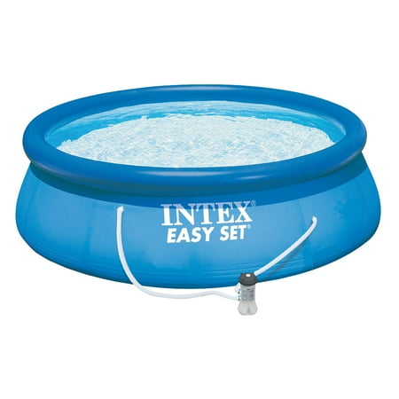 Intex - 15' x 4’ Inflatable Pool, Ladder, Pump and Hydrotools Chlorine Dispenser