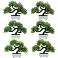 thumbnail image 3 of Artificial Flower Tree Plant Potted Bonsai Wedding Party Desktop Furniture Decor Purple Plastic, 3 of 8