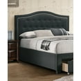 thumbnail image 4 of Imani Twin Size Bed w Drawer Button Tufted - Charcoal, 4 of 9
