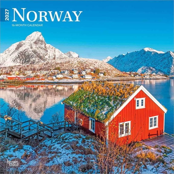 Norway | 2027 12x24" (Hanging) Wall Calendar | Plastic-Free