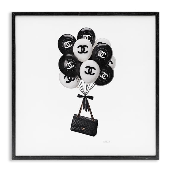 Stupell Industries Contemporary Chic Balloons & Purse Black Framed Giclee Art, 12 x 12, by Amanda Greenwood