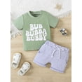 thumbnail image 2 of Coduop Baby Boys Father's Day Outfit Pants Set,Short Sleeve T-shirt with Shorts 2Pcs Outfit Set, 2 of 9