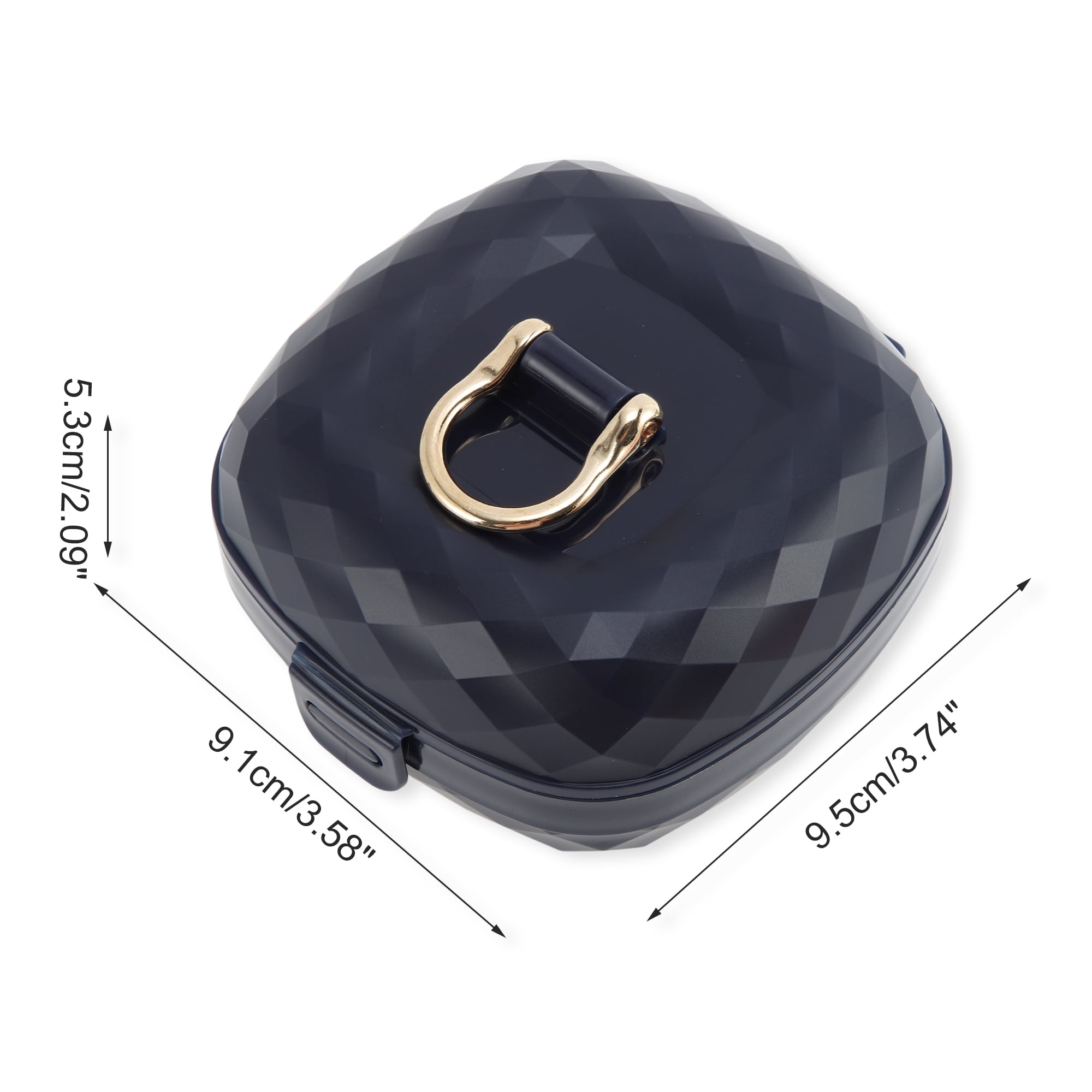 Unique Bargains Multi-Function Stylish Jewelry Box Organizer Single-Layer Navy Blue