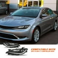 thumbnail image 6 of Left&Right For 2015-2017 Chrysler 200 Halogen Headlight w/ LED DRL Black Trim, 6 of 7