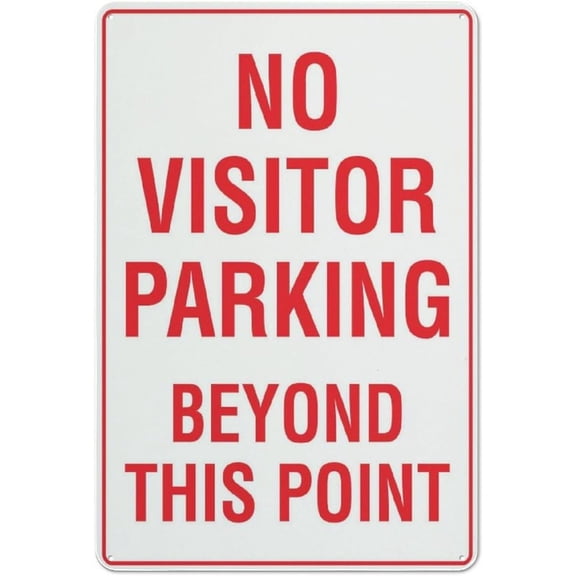 No Visitor Parking Beyond This Point Retro Metal Tin Signs 12X8 Inch For Shop Yard Man Cave Garage Outdoor Funny Wall Decor Decorative Poster Plate
