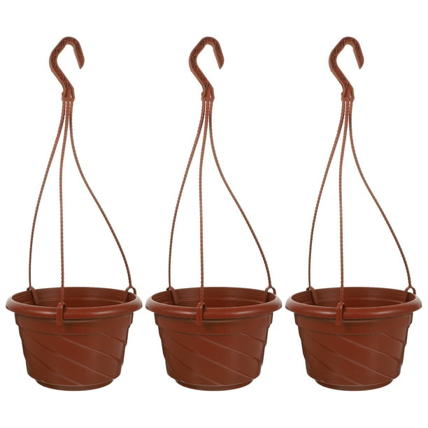 3 macetas de plástico para clorofito ornamental, para balcón, colgantes